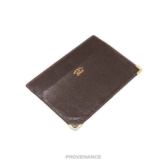 🔴 Gucci Cardholder Wallet - Vintage Logo Brown Leather - Picture 4 of 6